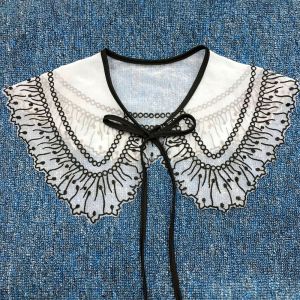 DGFDF Decorative DIY Shawl Applique Girl Embroidered Apparel Sewing Clothing Decoration Fake Collar Lace Neckline