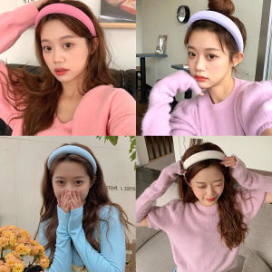 Zy Fashion Korean style Candy Color Waffle Headband for Women Fashion Girl Face Wash Sponge Hairband
