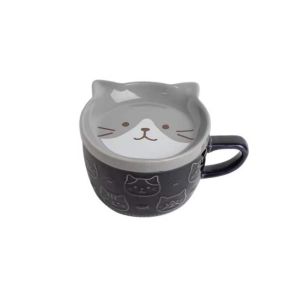 NCNC(OKDEALS01) Cat Panda Creative Ceramic Novelty with Lid Coffee Mug Tumbler Cup Tea Cup Drinkware
