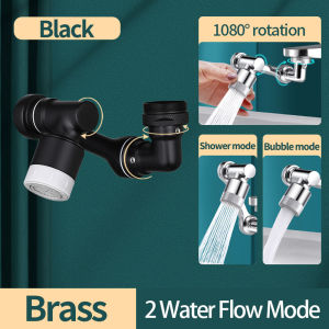 1080° Rotatable Anti-Splash Faucet Aerator Black Bathroom Faucets Water Saving Tap Sprayer Kitchen Water Faucet Nozzle Extender Adapter