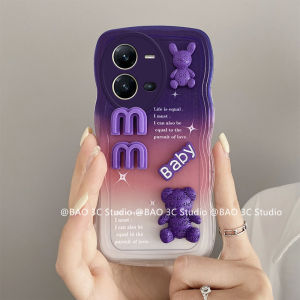 Hot Phone Case VIVO V25 V25e V23e 4G 5G Y16 Y35 Y22 Y22s New Fun Cartoon Gradient Big Wave Pattern Casing Cute Smile 3D Bear Rabbit Soft Cover 2023