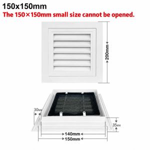 LUMIYA Aluminum Alloy Air Vent Grille With Mesh Square Gable Vent White Ventilation Grille Houses
