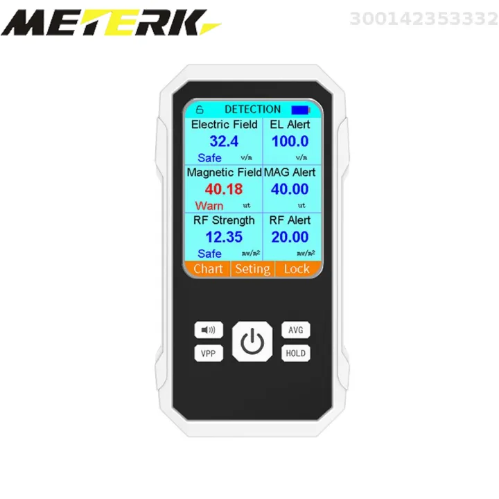 Meterk 3in1 Multifunctional Electric Field Field RF Radiation Detector Handheld Electromagnetic Radiation Tester EMF Meter Portable Radio Frequency Detect Meter