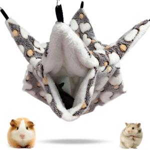 DEQIX Squirrel Chinchilla Warm Comfortable Hut Sleeping Soft Parrot Hammock Pet Tent Hamster Bed Bunkbed