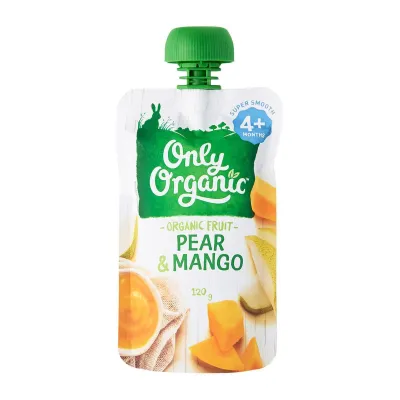 Only Organic Pear & Mango Pouch 120G - First Foods For Babies