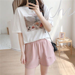 LEAShop ⭐️กางเกงขาสั้นเอวสม็อคโทนสีมินิมอลผ้านิ่มสวมใส่สบายใส่ชิวๆในวันพักผ่อน🥰ใส่เที่ยวในวันหยุด ฟิวกู๊ดสุดๆ 👍🏻🛍️