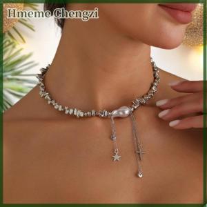 Hmeme Vintage Love Heart Corss Tassel Pendant Choker Necklace For Women Creative Clavicle Chain Wed Bridal Neck Jewelry Gift