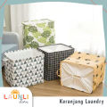 Keranjang Baju Kotor Model Serut Tertutup Motif Laundry Bag Kotak Lipat Jumbo. 