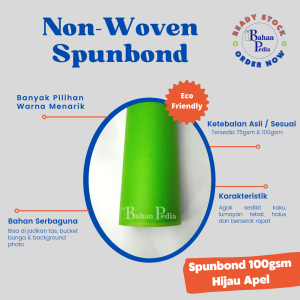 Kain Spunbond 100gsm Bahan Puring Furing 100x160cm - Hijau Apel