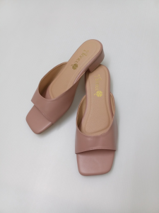 Beatrice in Old Rose - 1 inch heel sandals Square Design Sandals