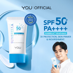 YOU Sunbrella Triple UV Elixir Sunscreen SPF50+ PA++++ Tabir Surya Oil Control untuk Kulit Berminyak UVA UVB Blue Light
