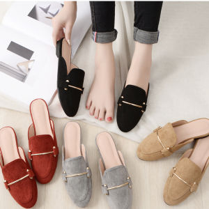 geyunya Brand Mules Sandals Slip On Flat Heel Slippers Big Size Beautiful Shoes For Women(32-44 Size)
