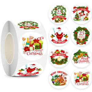 500 Pcs/Roll Christmas Packaging Sticker for Seal Label Decor Stationery Sticker Gift Collection