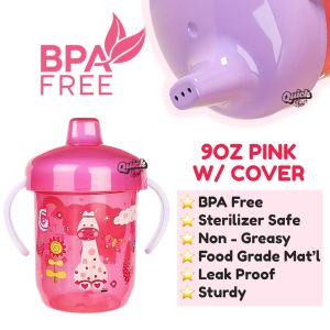 Cute BPA Free 260ml Duck Beak Baby Sippy Cup Kids Feeding Drink Bottle Tumbler with Handle