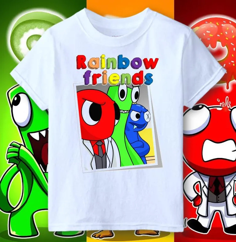 RAINBOW FRIENDS ROBLOX KIDS Shirt anime CHARACTER TSHIRT 0-12 years old  Printed T-shirt Mm