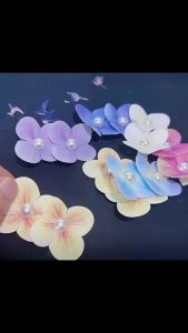 Simulated Butterfly Orchid Pearl Hair Clip Phalaenopsis flower pearl hairpin Dual Flower side bangs