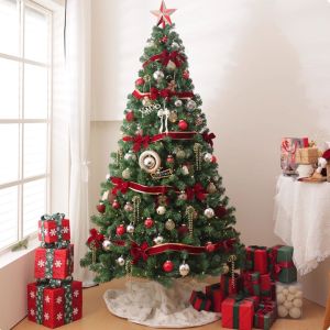 White Christmas Tree Artificial with Full Set Decoration Luxury Festival Home