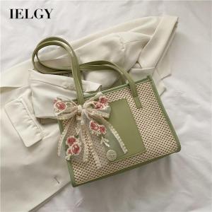 IELGY womens fashionable woven large capacity casual shoulder bag