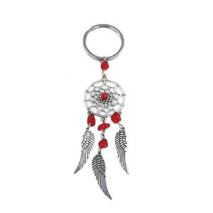 Bohemian Dreamcatcher móc khóa hợp kim đá tự nhiên cánh tua Keyring cho nam nữ móc khóa túi quà tặng cho tiệc phụ kiện
