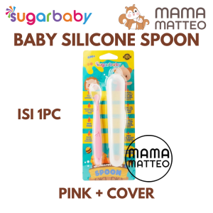 SUGARBABY Healthy Silicone Spoon With Cover Isi 2 / Sendok Silikon Makan Bayi