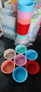 COMBO 5 Rổ nhựa tròn nhỏ mini đa năng đựng rau sống đồ chơi hoa quả trái cây kẹp buộc tóc mỹ phẩm văn phòng phẩm