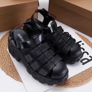Womens Shoes Melissa Heeled Sandals Block Heel Platform Bottom Toe Woven Sandals High Heels Jelly Sandals Women