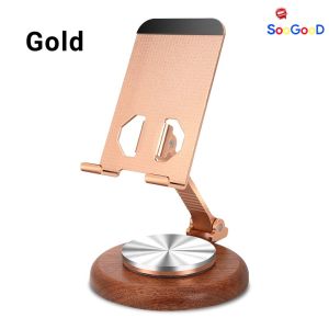 Portable 360° H11 Adjustable Wood Phone Aluminum Alloy Stand Rotate Foldable