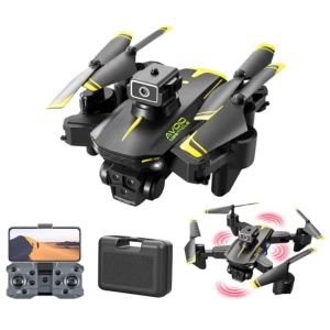 KY605S RC Drone 4K Professional With Three Camera Wide Angle Optical Flow Localization Four-way Obstacle Avoidance Drone (Only Black Yellow color))