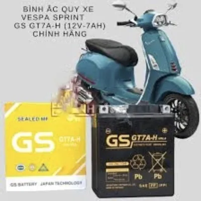 BÌNH ẮC QUY XE VESPA PRIMAVERA SPRINT CHÍNH HÃNG GS (12V-7AH)....GS 7A CAO