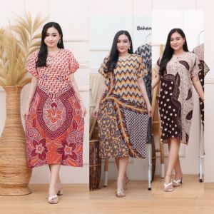 DASTER-DRESS CHIBI IBU HAMIL Lengan Pendek Size xL-xxL  kancing depan akses ibu menyusui