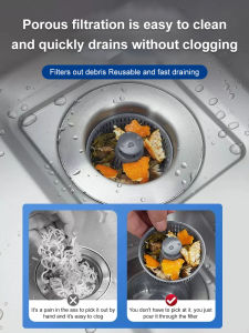 Universal Sink Bounce Strainer Kitchen Deodorizing Filter Sink Drain Stopper Blockage Bouncing Core Detachable Drain Basket