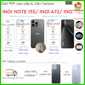 Dán PPF & Vân Carbon Inoi Note 13s/ Inoi A72/ Inoi A83 cho màn hình mặt lưng loại trong nhám chuẩn xịn
