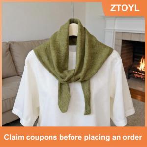 【ZTOYL】 Korean Style Wool Knitted Triangular Scarf Women Headscarf Knitted Scarf Multi-functional Warm Knitted Scarf