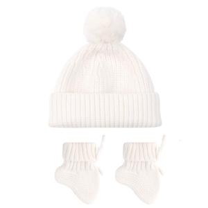 Handmade Baby Booties Knitting Socks Shoes and Hat Set for Newborns Soft & Breathable Bonnet Socks for 0-6 Months
