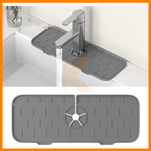 【K-Home】Silicone Faucet Mat for Kitchen Sink Faucet Handle Drip Catcher Sink Splash Guard Bathroom Bar Faucet Splash Pad