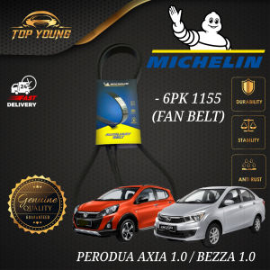 MICHELIN PERODUA AXIA 1.0 BEZZA 1.0 FAN BELT 6PK 1155 V-BELT ORIGINAL IMPORTED ITEM ALTERNATOR AIRCOND POWER STEERING