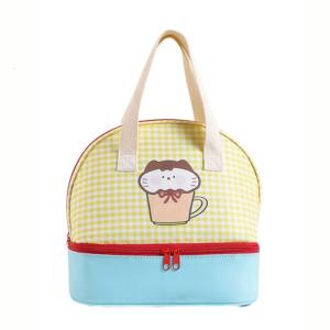 Cartoon Cats Lunch Bag with 2 Main Compartments Thermal Coolers Bag Lunch Case Insulated Bag Coolers Bag Lunch Box
