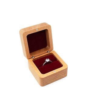 HDTRJ Velvet Wood Rings Box Retro Exquisite Ring Earring Holder Ring Drawer Ear Studs Case Earrings Display Tray Desk