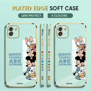 Hontinga Ốp Lưng Cho Xiaomi Redmi Note 9S/Note 9T Pro Note 9 Note9 Pro Max Ốp Lưng Hoạt Hình (Disney) ốp Điện Thoại Vuông TPU Mềm Mạ Crôm Nhân Vật Sang Trọng Ốp Cao Su Bảo Vệ Máy Ảnh Che Phủ Toàn Bộ Chống Hóc Cho Bé Gái