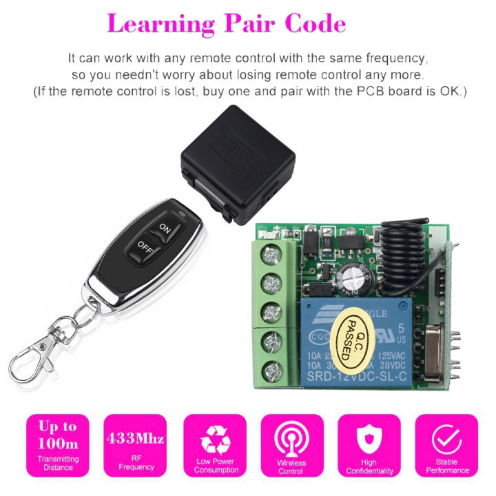 JBMBHC 433Mhz Remote Controller Universal Wireless Auto Copy Remote ...