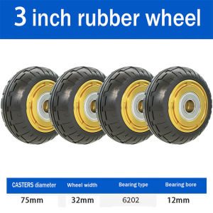 4pcs Silent Rubber Single Wheel Heavy Duty High Bearing Load Trolley Wheels Universal Push Cart Wheel