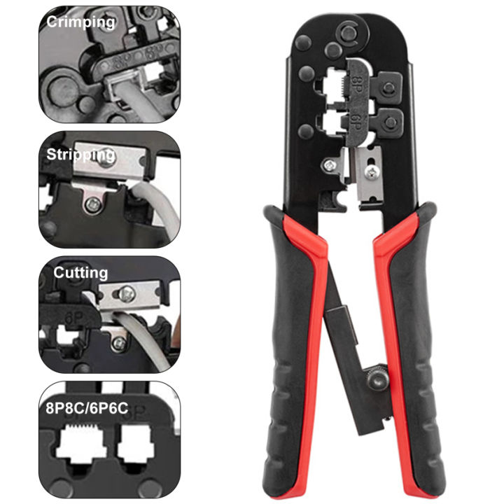 RJ45 Crimping Tool Cutter Wire Stripper RJ45 Network Cutting Tool 8P ...