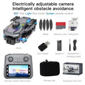 AE19 large-screen drone is now available featuring a 4.3-inch large screen a four-way remote control 360° obstacle avoidance optical flow positioning brushless motor positioning a high-definition lens gesture photography and videography an