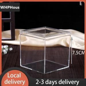 [COD] WHPHous Ship within 24 hours Clear Acrylic Square Cube Box With Lids Durable Candy Box Multiple Uses Transparent Case Organizer Container