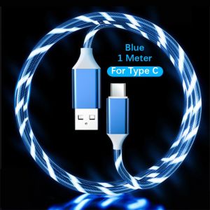 YEWAWA 3in1 Rainbow Fluid Led Light Charger Cable Flowing Fast Charging