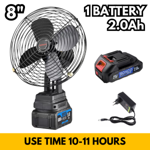 SONCO 6/ 8 Inch Portable Camping Fan Cordless Rechargeable Fan Kipas Bateri Tahan Lama Mini Fan Battery Outdoor