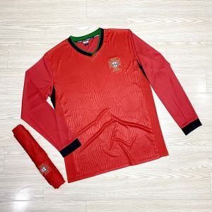 Quần Áo Bóng Đá đội tuyển Bồ Đào Nha logo thêu tay dài chất vải thun lạnh thấm hútthoáng mát  không nhăn không xù lông A22