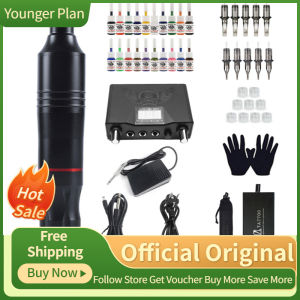 Tattoo Kit Rotary Tattoo Machine Pen Needles Tattoo Inks Power Supply Tattoo Foot Pedal for Tattoo Beginners
