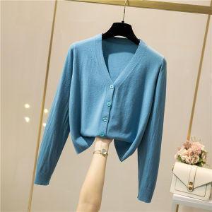 Ninabobo SL029 Cardigan Atasan Wanita Lengan Panjang Kardigan V-Neck Knit Rajut Lembut Musim Dingin Panas