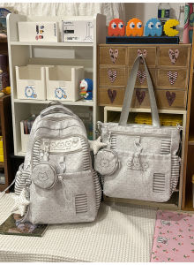 AE New cartoon cute polka dot backpack for female middle and high school students large-capacity school bag